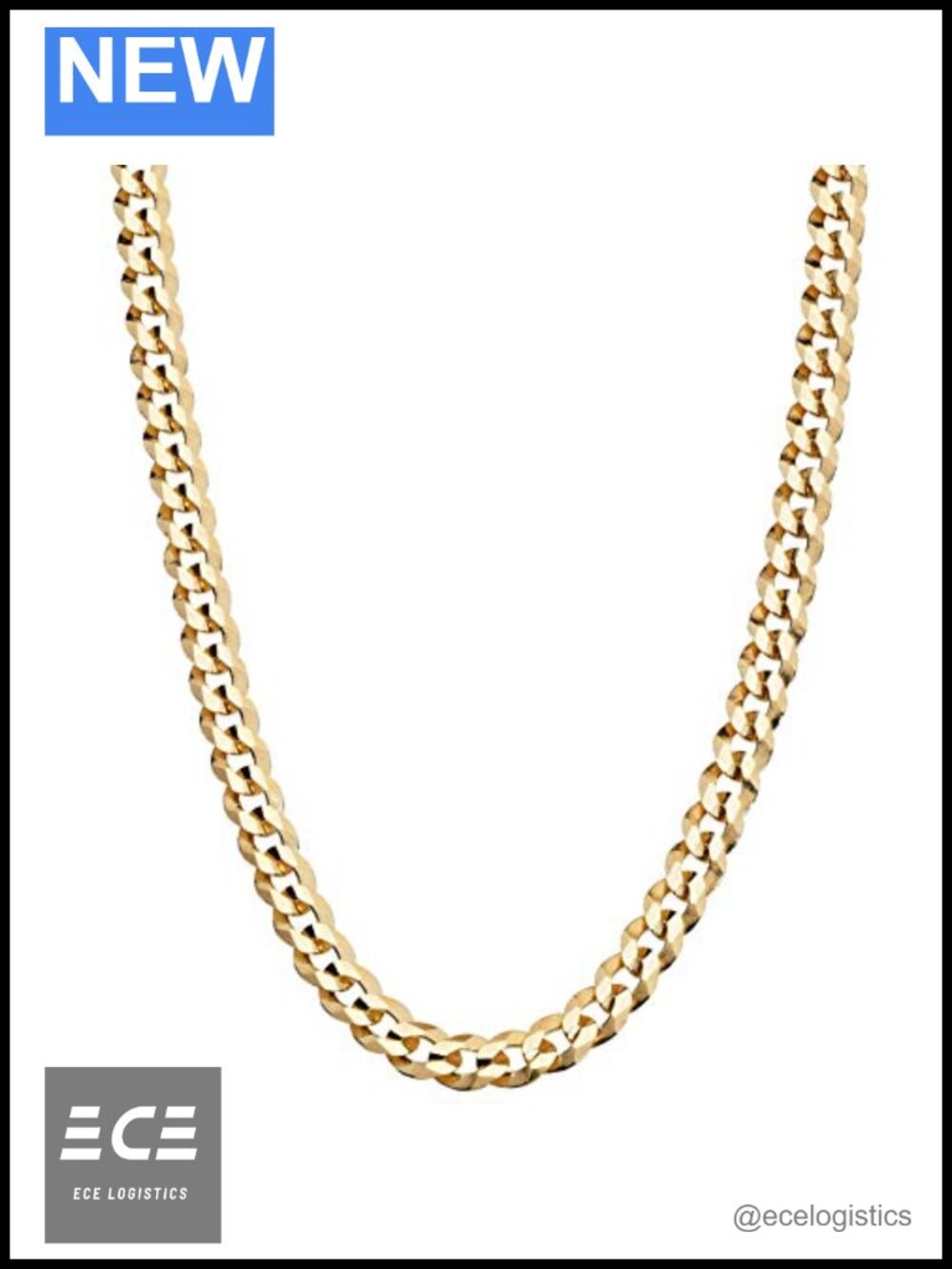 18K Gold Plated 925 Sterling Silver 5mm Cuban Curb Chain Necklace 18"